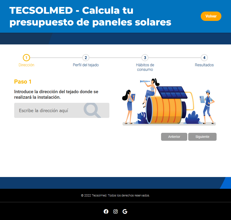 Calculadora de presupuestos de paneles solares